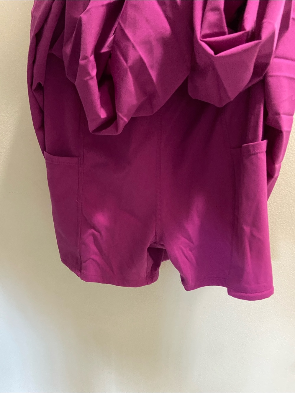 all in motion Fuchsia Sleeveless Fit-and-Flare Dress with White Waist Stripes - Picture 4 of 4